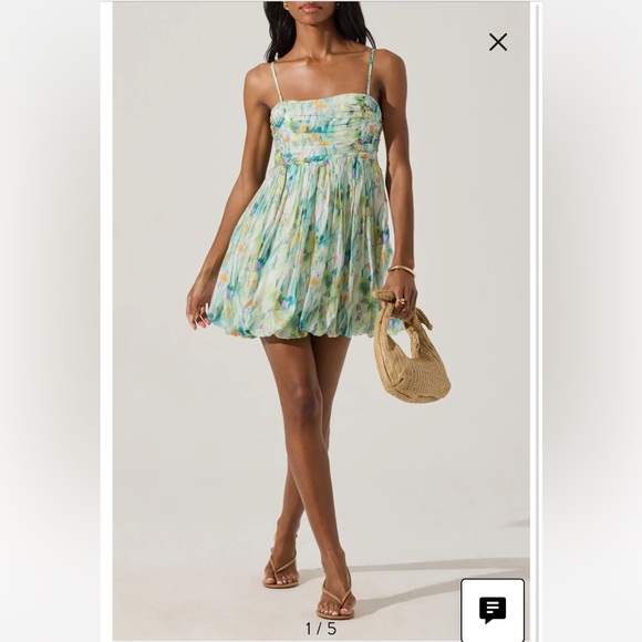Astr Dresses & Skirts - Astr Blue and Green Floral Mini Dress